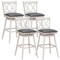Set Of 4 Barstools Swivel Bar Height Chairs With Rubber Wood Legs
